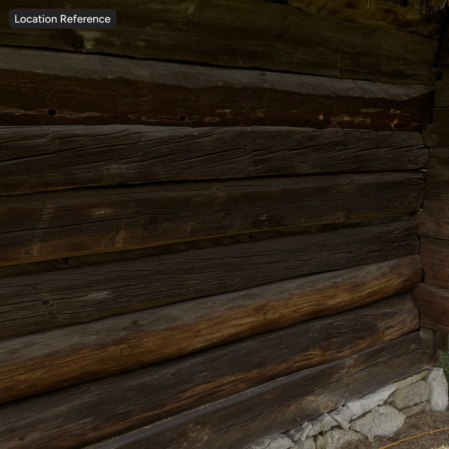 Old Wood Log Siding Wall Texture, Dark Brown