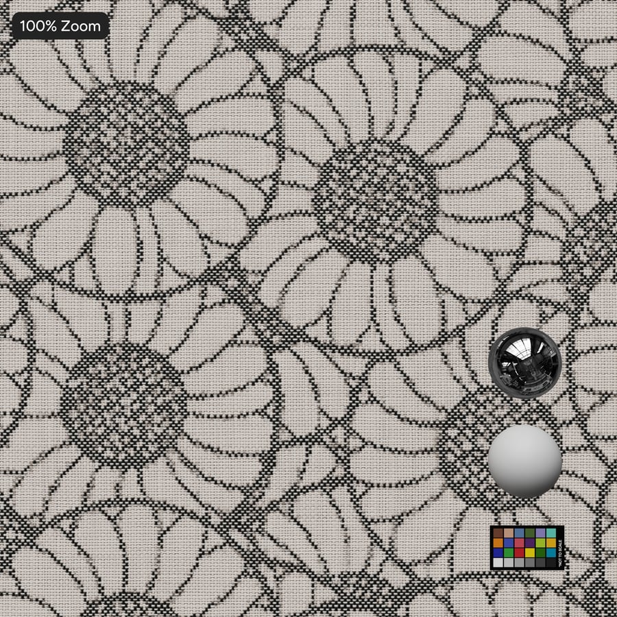 Orakelblume Pattern Upholstery Fabric Texture, Blush Pink & Grey