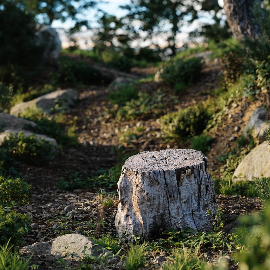 Short Cut Old Bare Stump Model