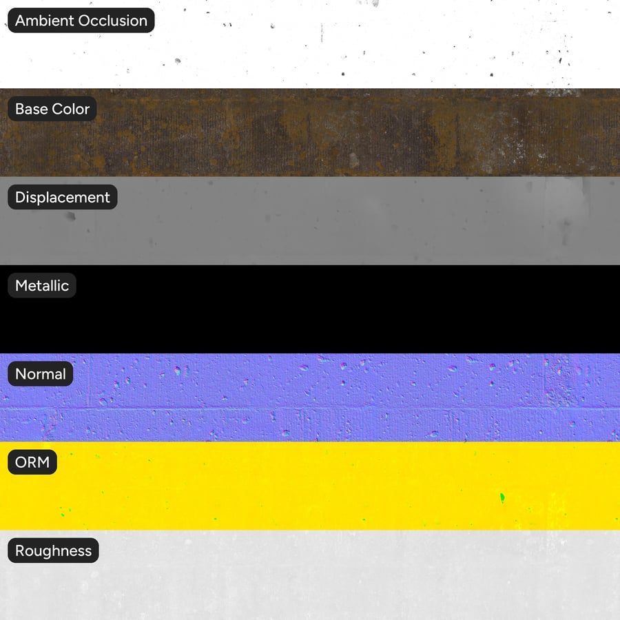 Lichen Covered Grooved Concrete Retaining Wall Texture