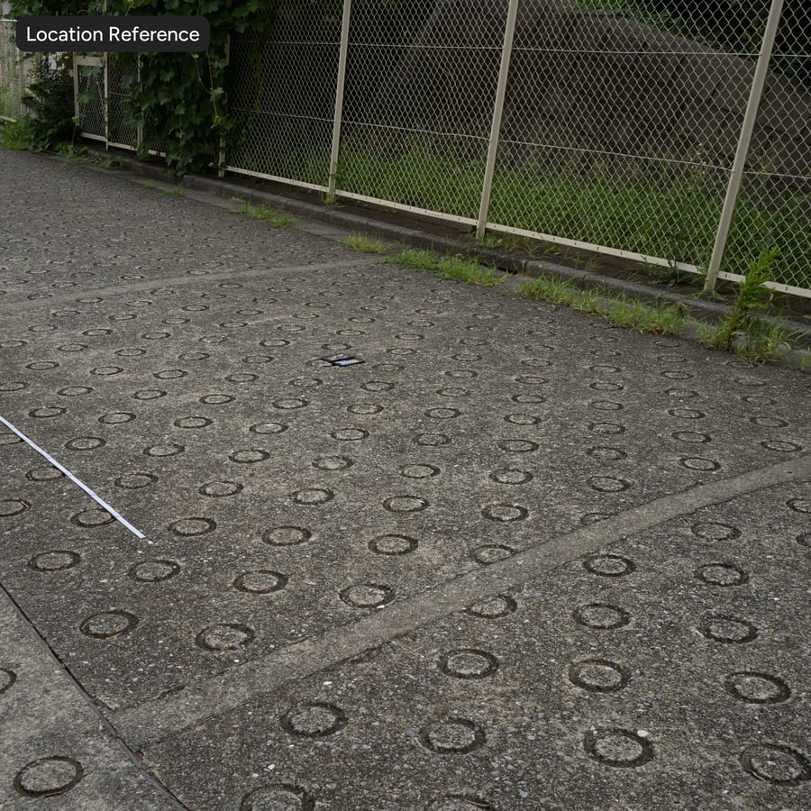 Textura de estrada de concreto com padrão circular