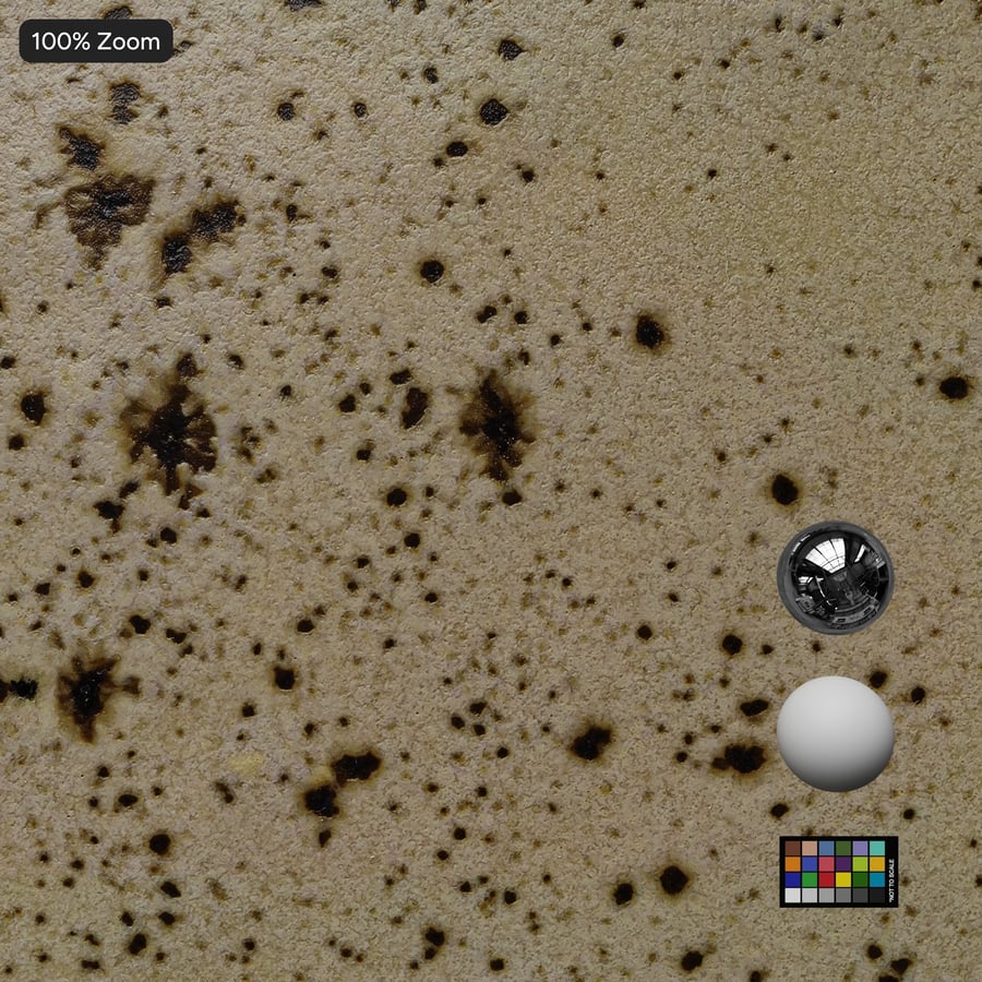 Texture de la poterie en céramique émaillée Crater, Oatmeal