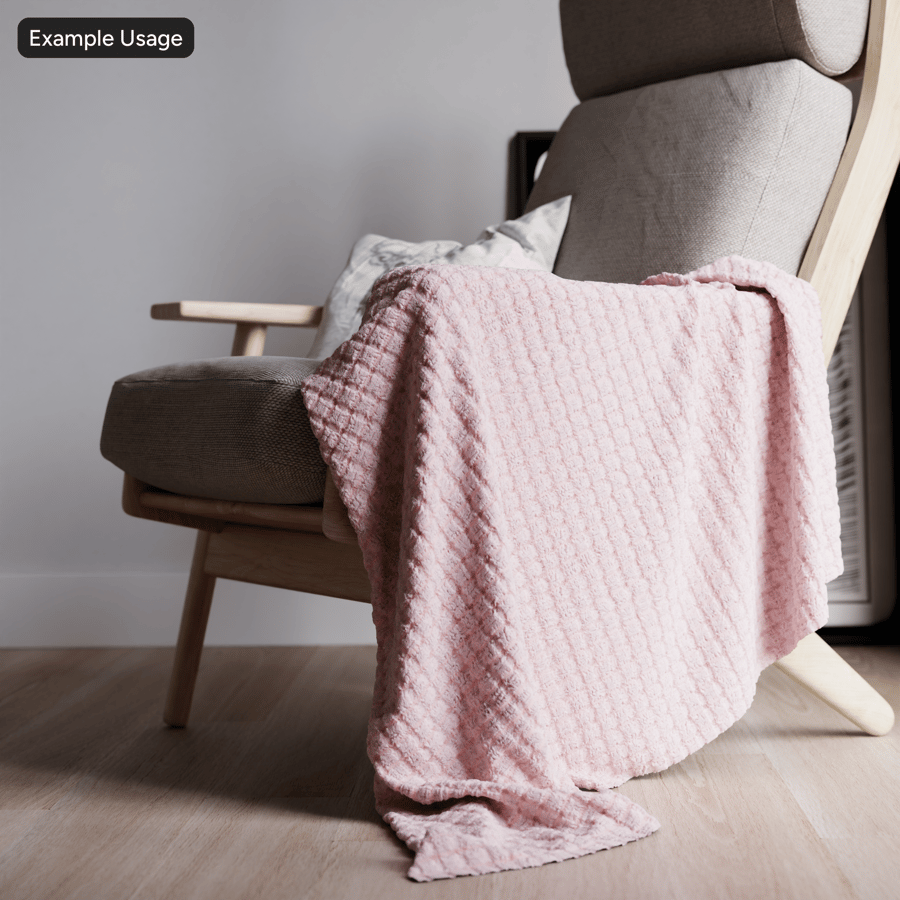 華夫格織物紋理，粉紅色