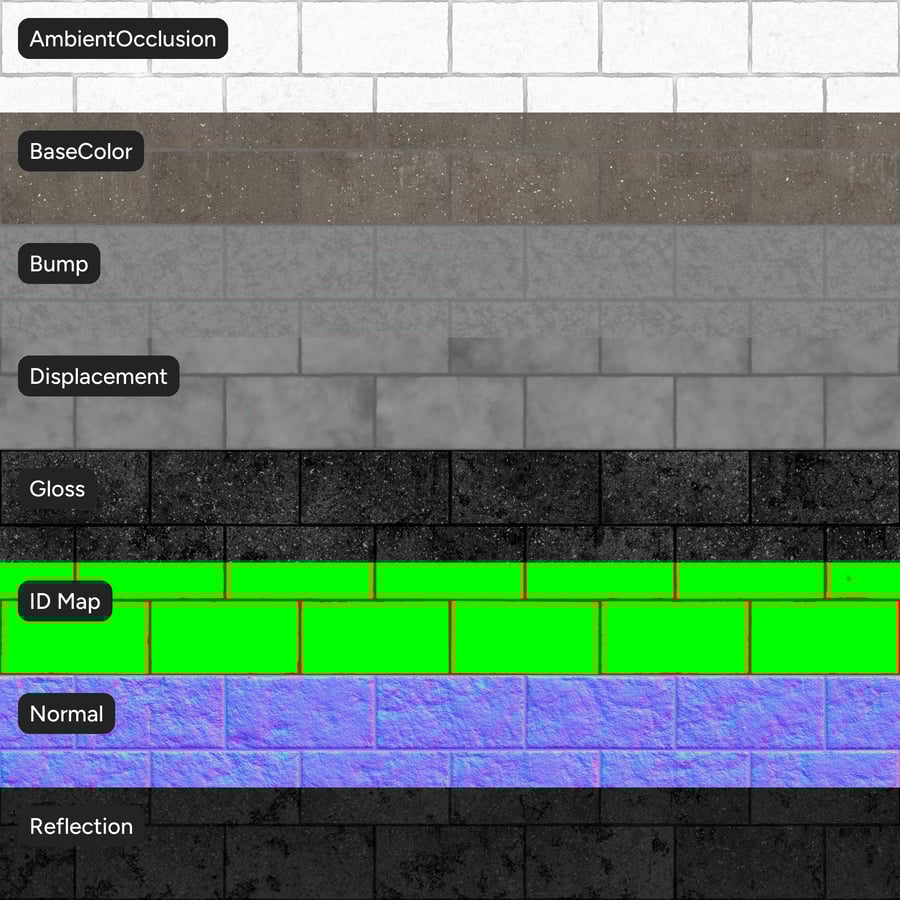 Running Split Face Concrete Block Wall Texture