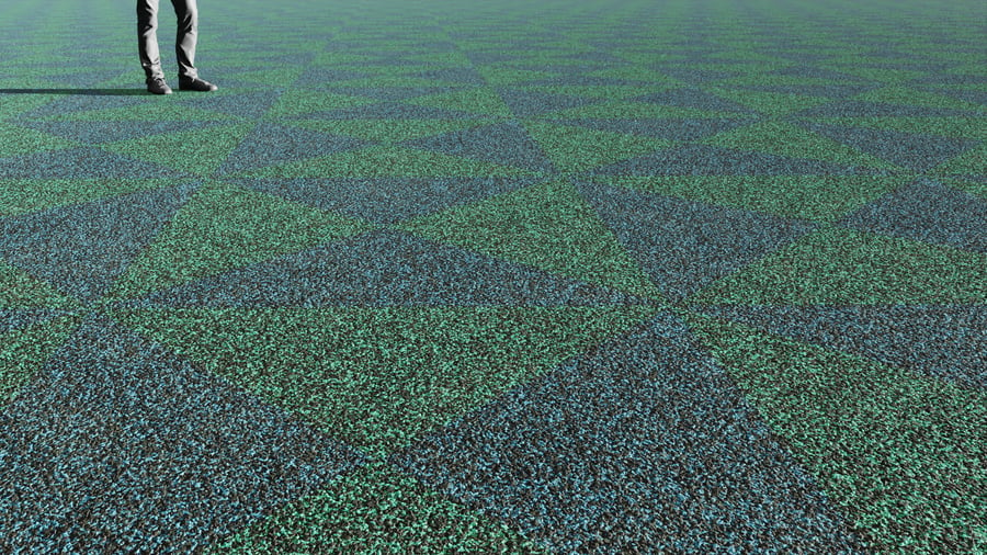 Grainy Rubber Mulch Manmade Ground Texture, Green & Blue