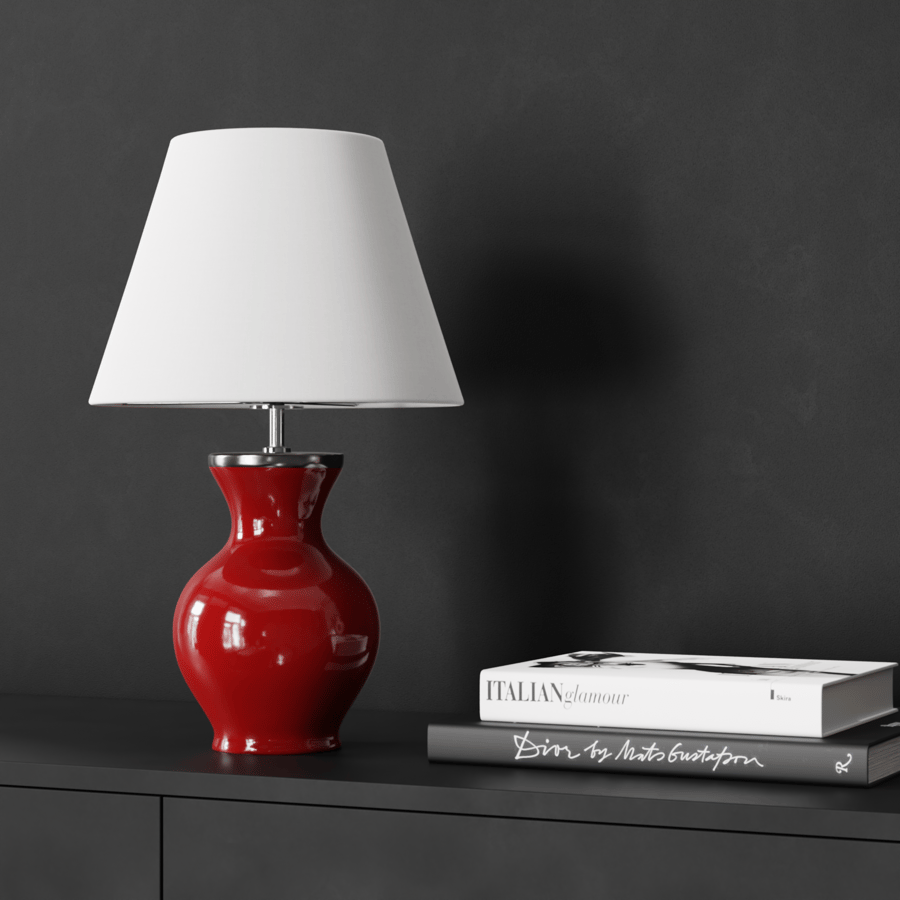 Eno Ceramic Phystian Excellence Shade Lamp Model, Red