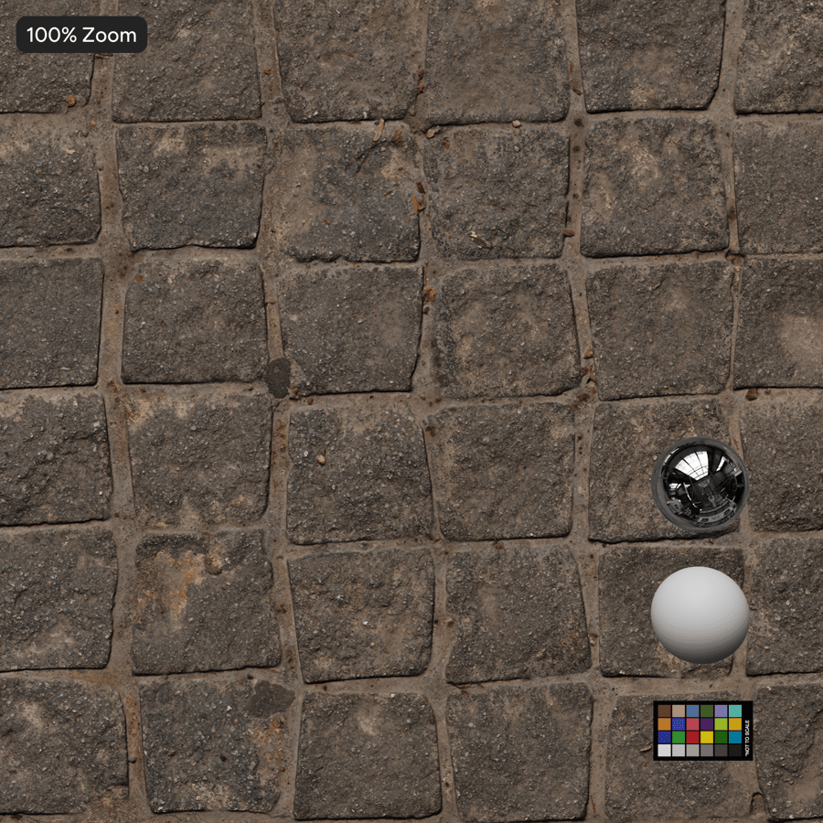 Worn Cobblestone Paver Texture