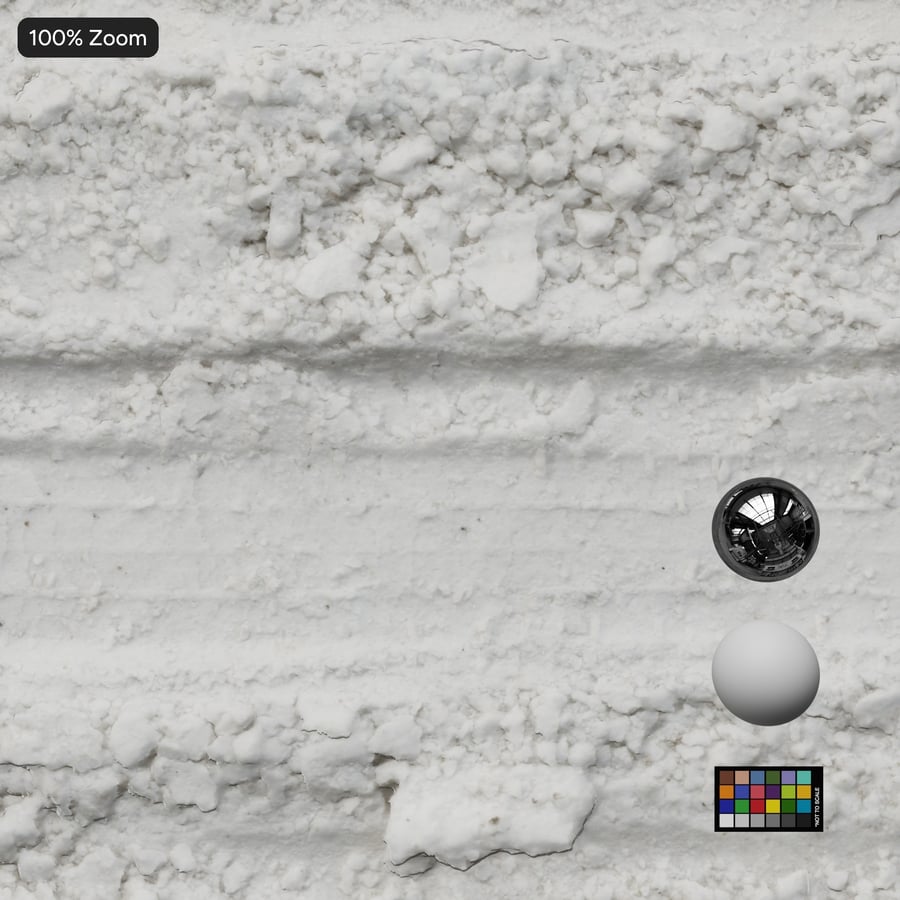 厚雪紋理上的輪胎印記