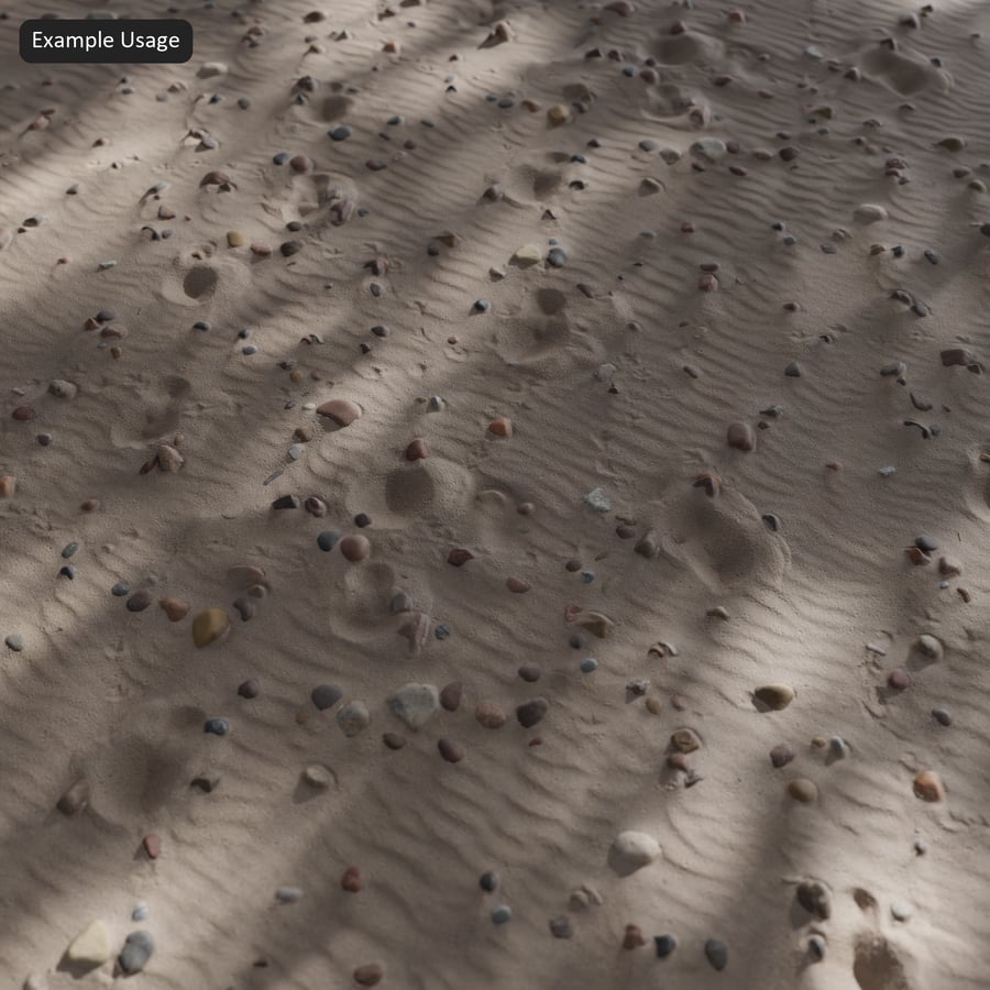 Textura de pedras e pegadas na areia