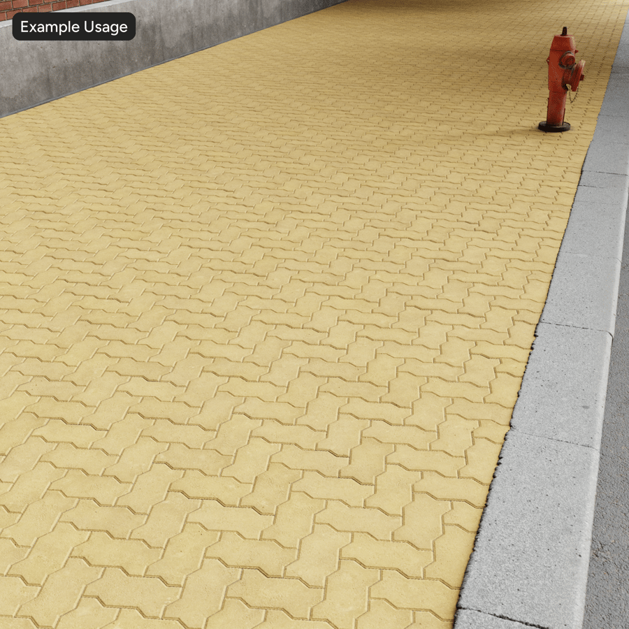 Textura de pavimento em ziguezague, amarelo