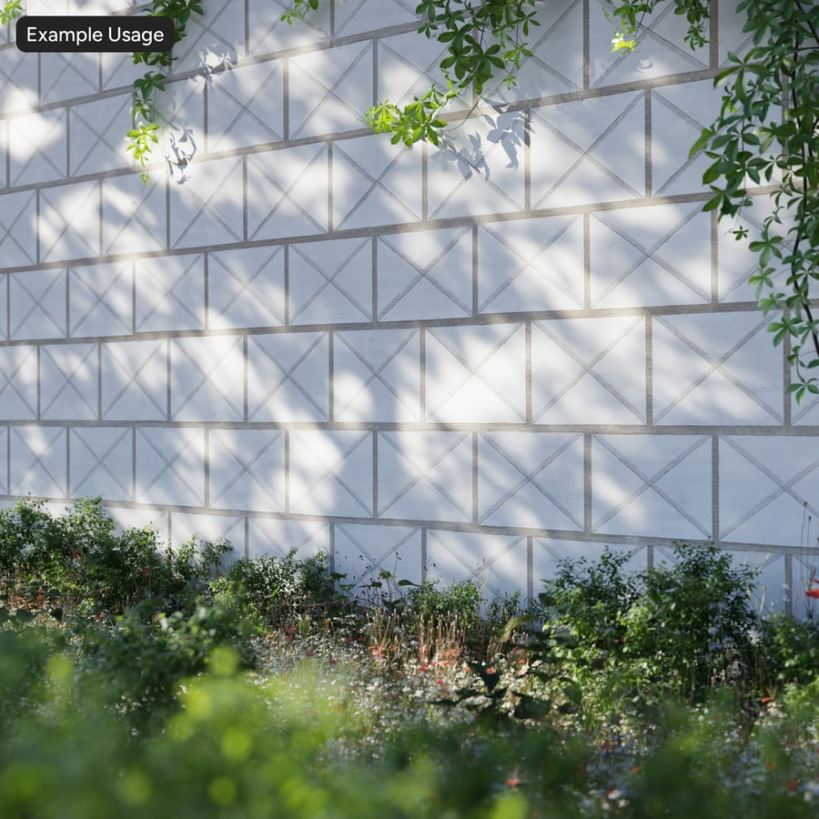 Geometric Sawn Stone Panel Texture, White