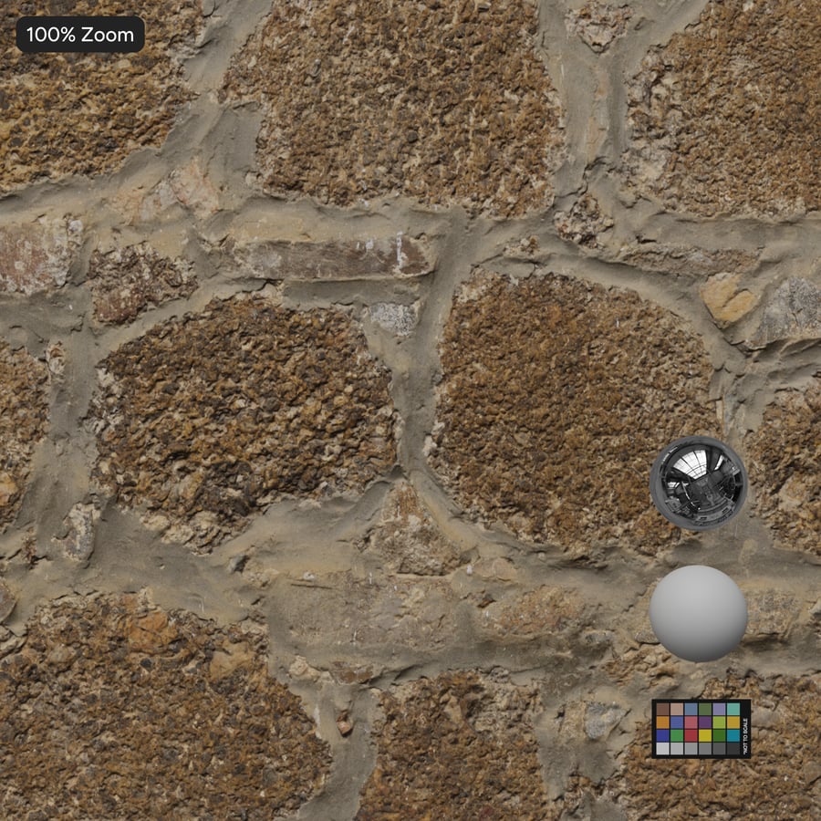 Plastered Cobblestone Wall Texture, Beige