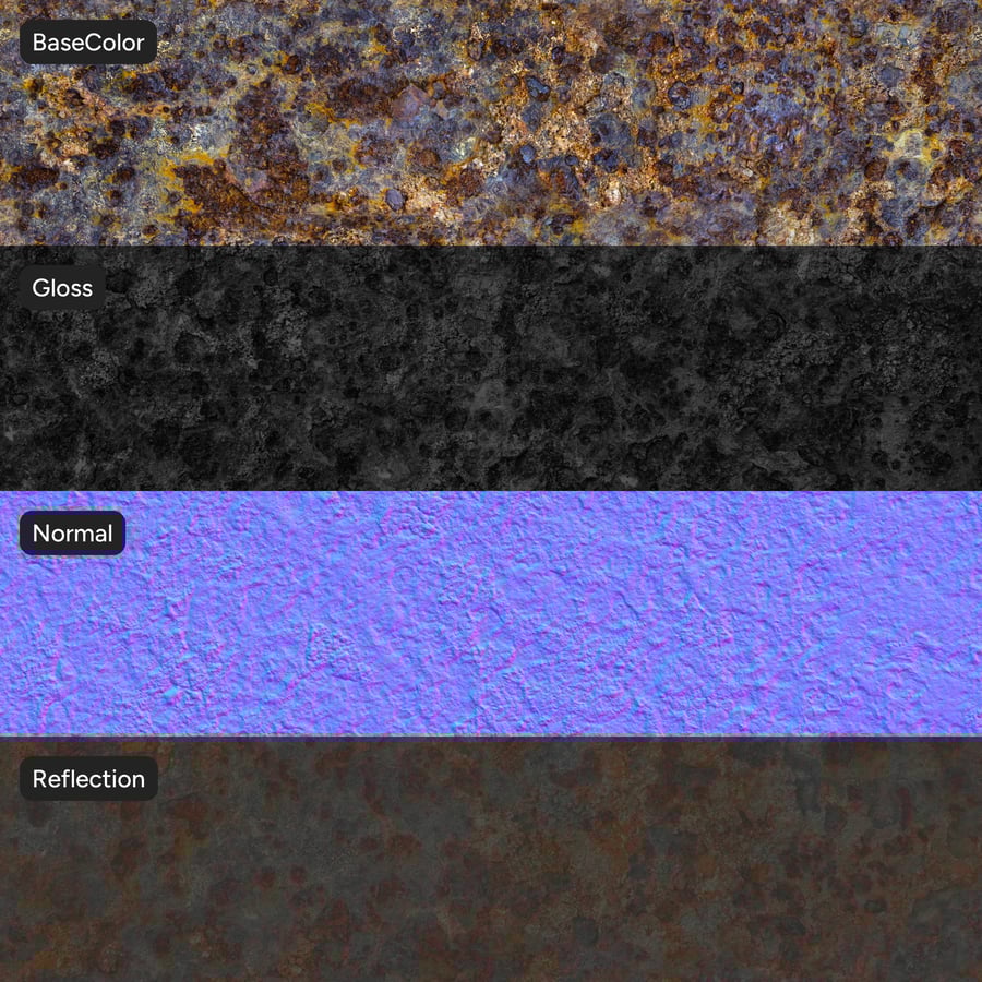 Textura de metal enferrujado pesado, multicolorido