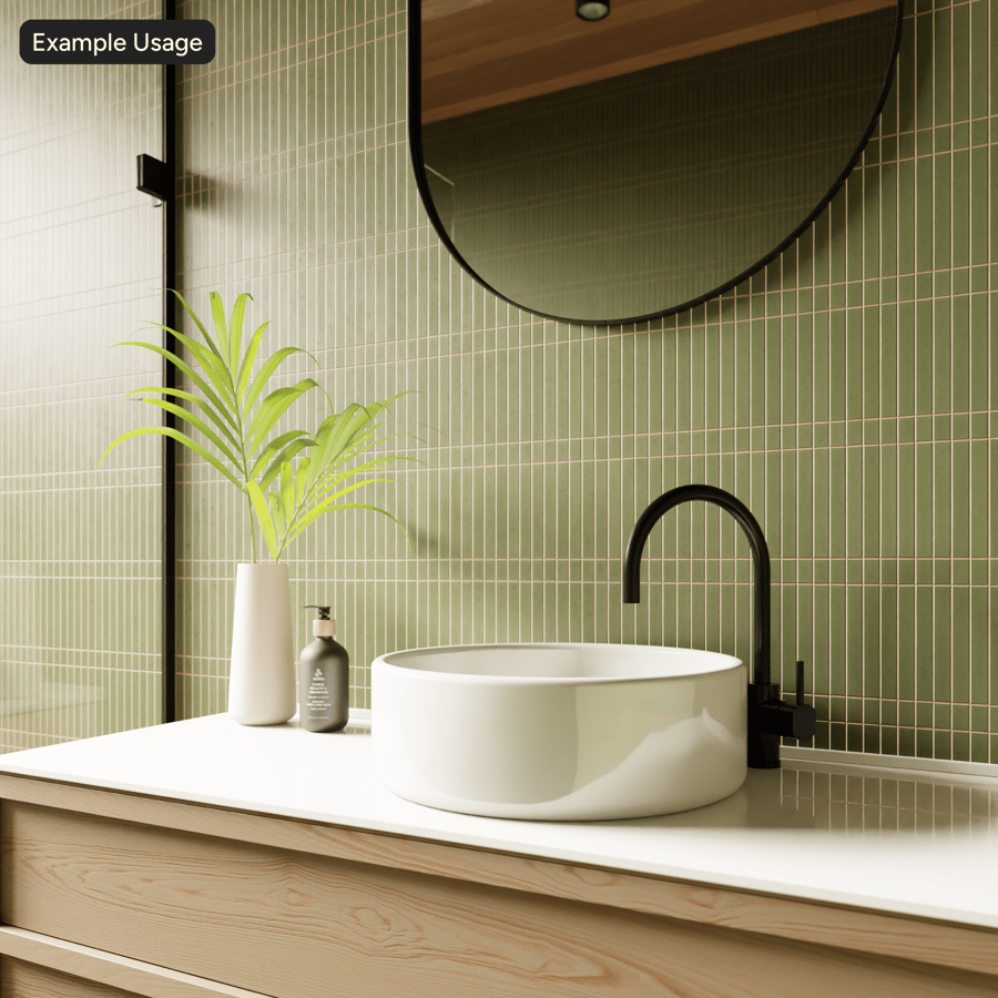Yubi Ceramic Matte Tile Texture, Bud Green