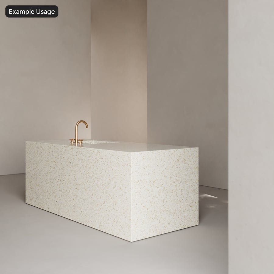 Polished Slab Venetian Terrazzo Texture, Cream