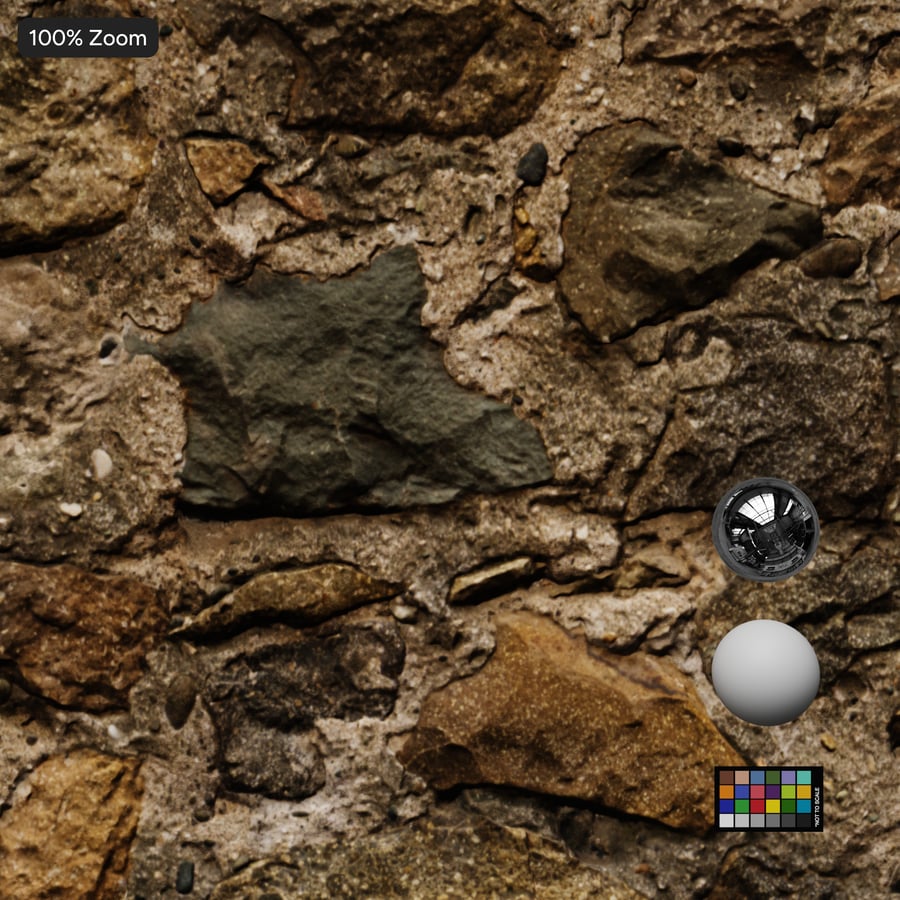 Rubble Stone Wall Texture, Orange