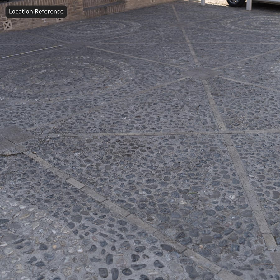 Traditional Cobblestone and Cut Stone Paver Texture, Grey