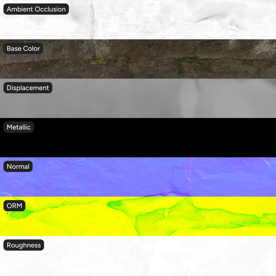 Weathered Mortared Rock Texture, Gray