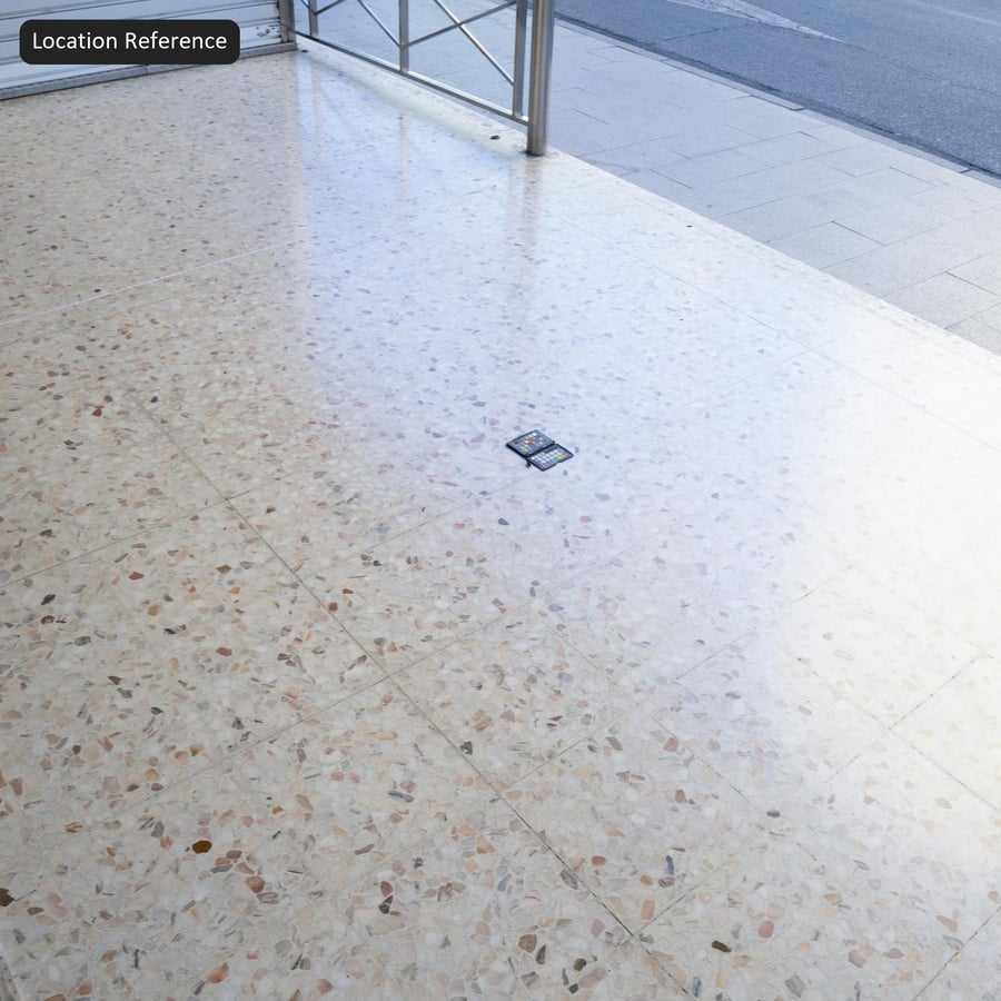 Büyük Parçalı Terrazzo Karo Kaplaması, Krem