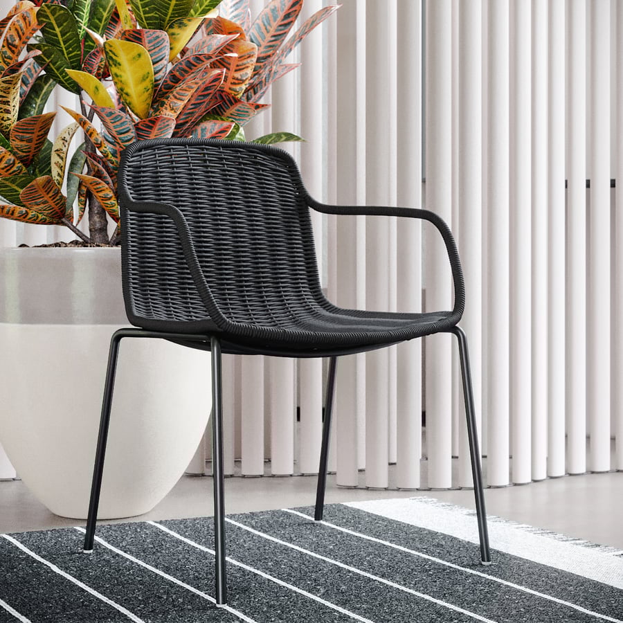 Réplica da cadeira Expormim Weave, modelo preto