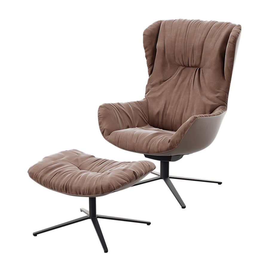 Replica Freifrau Doze Armchair Model, Cool Brown