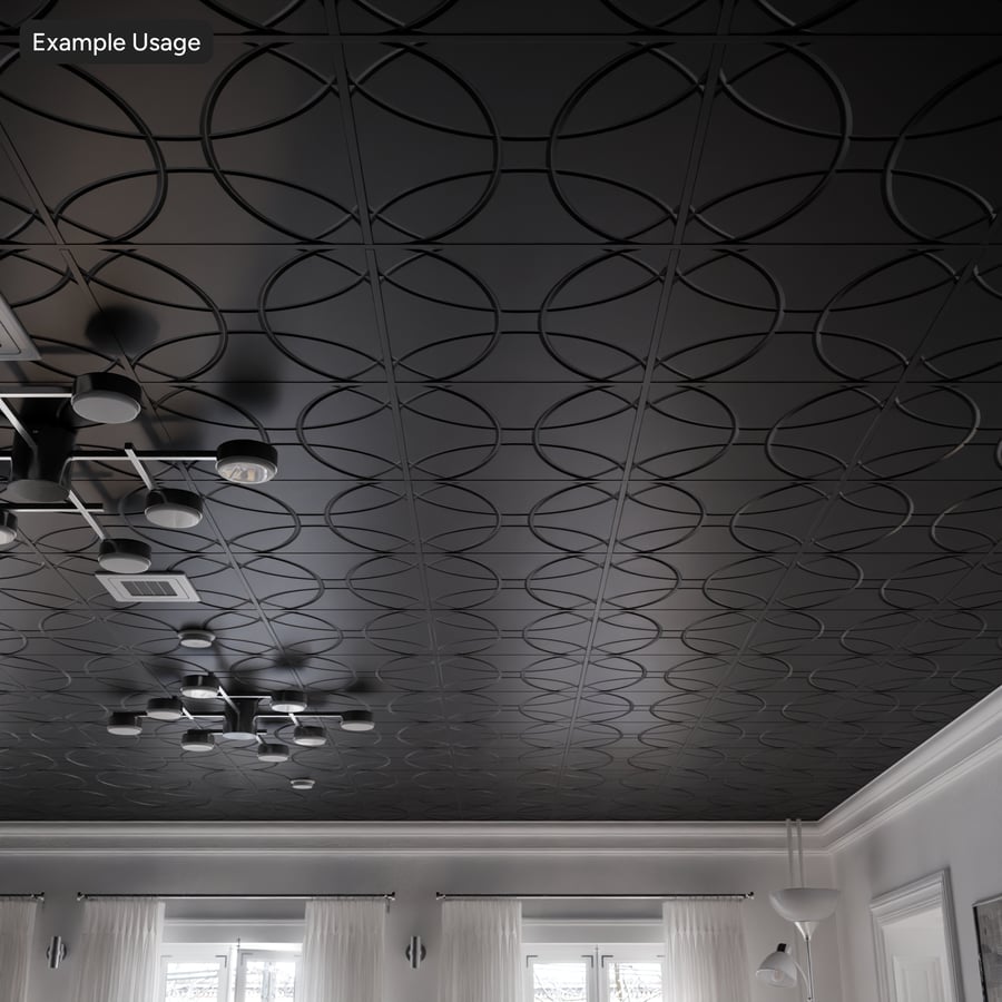 Dalle de vinyle à motifs géométriques pour plafond, grise