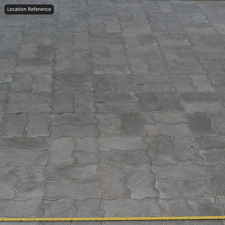 Texture di pavimentazione in cemento a incastro a zig-zag, grigio caldo