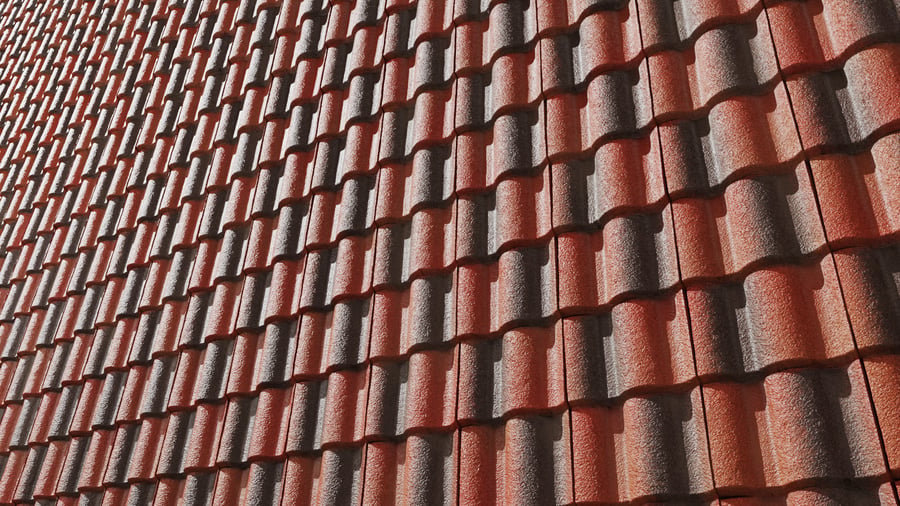 Cement Roof Tiles Texture, Red