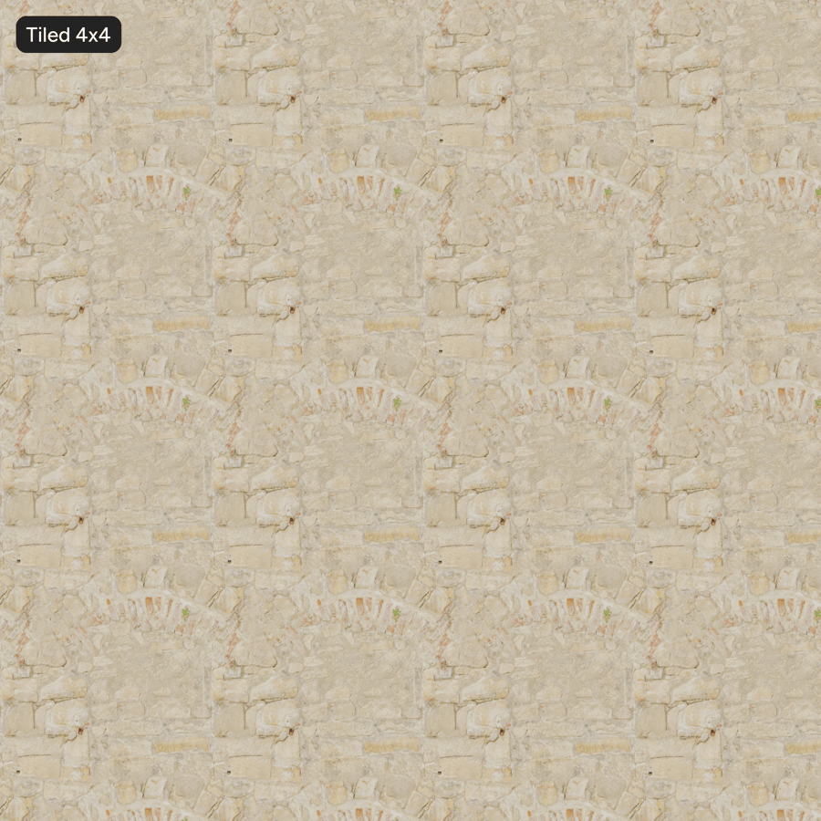 Texture murale en moellons d'arche, beige