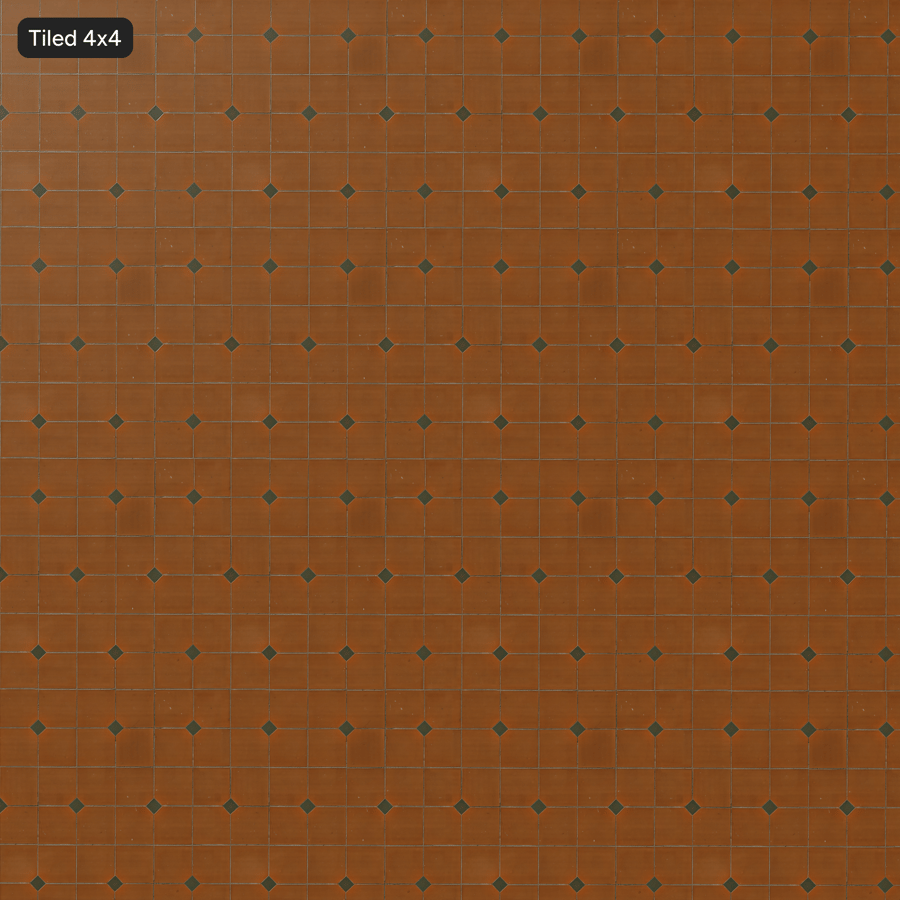Matte Diamond Grid Terracotta Tile Texture
