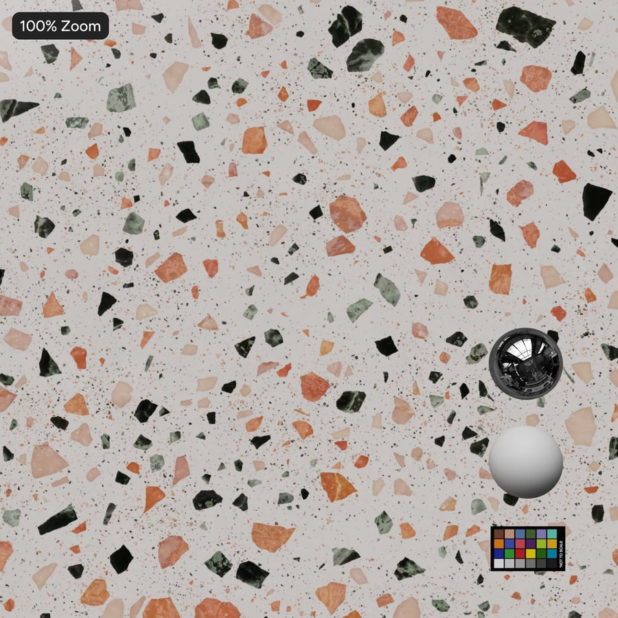 Textura Terrazzo Pôr do Sol Salpicado, Branco