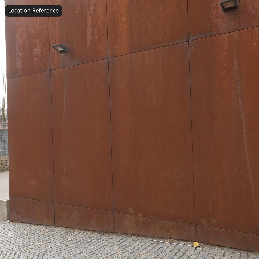 Corten Weathering Steel Panel Texture, Rust Orange
