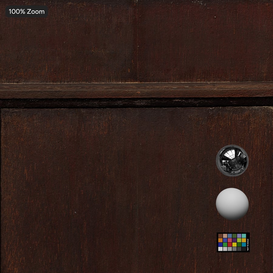 Stained Timber Panelled Door Texture, Chocolate Brown