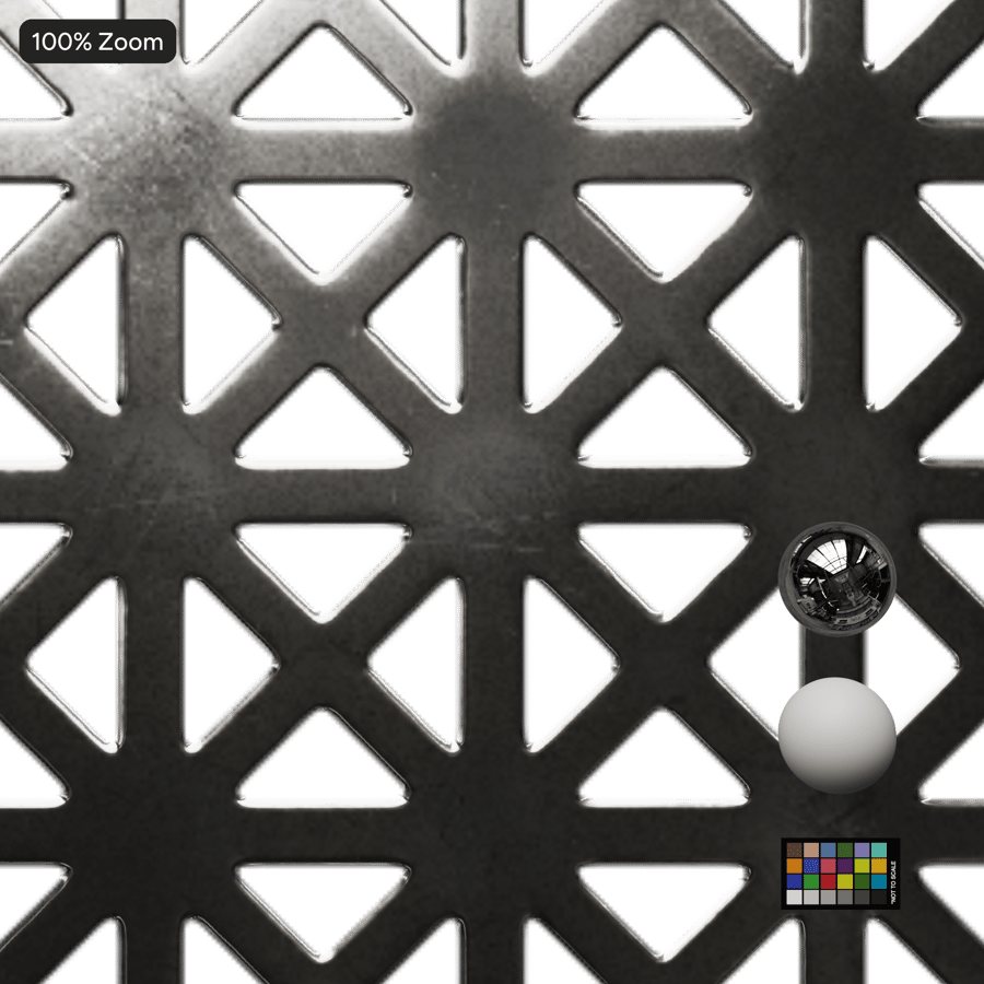 Geometrik Delikli Metallic Doku