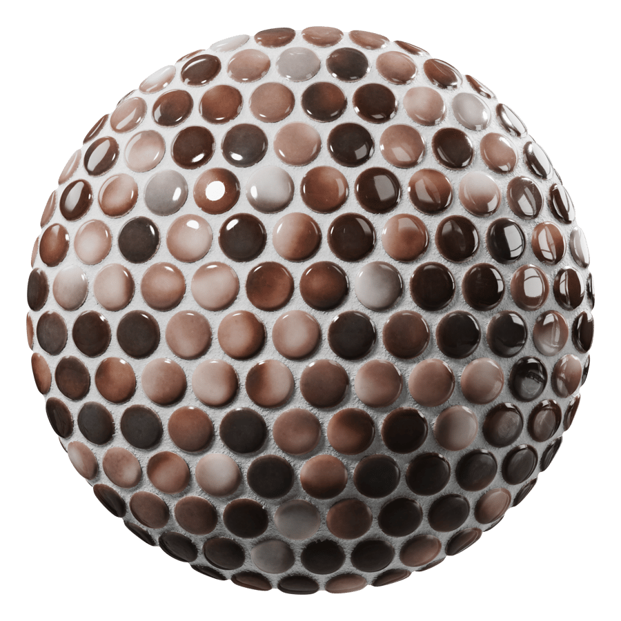 Gradient Penny Round Tile Texture, Brown