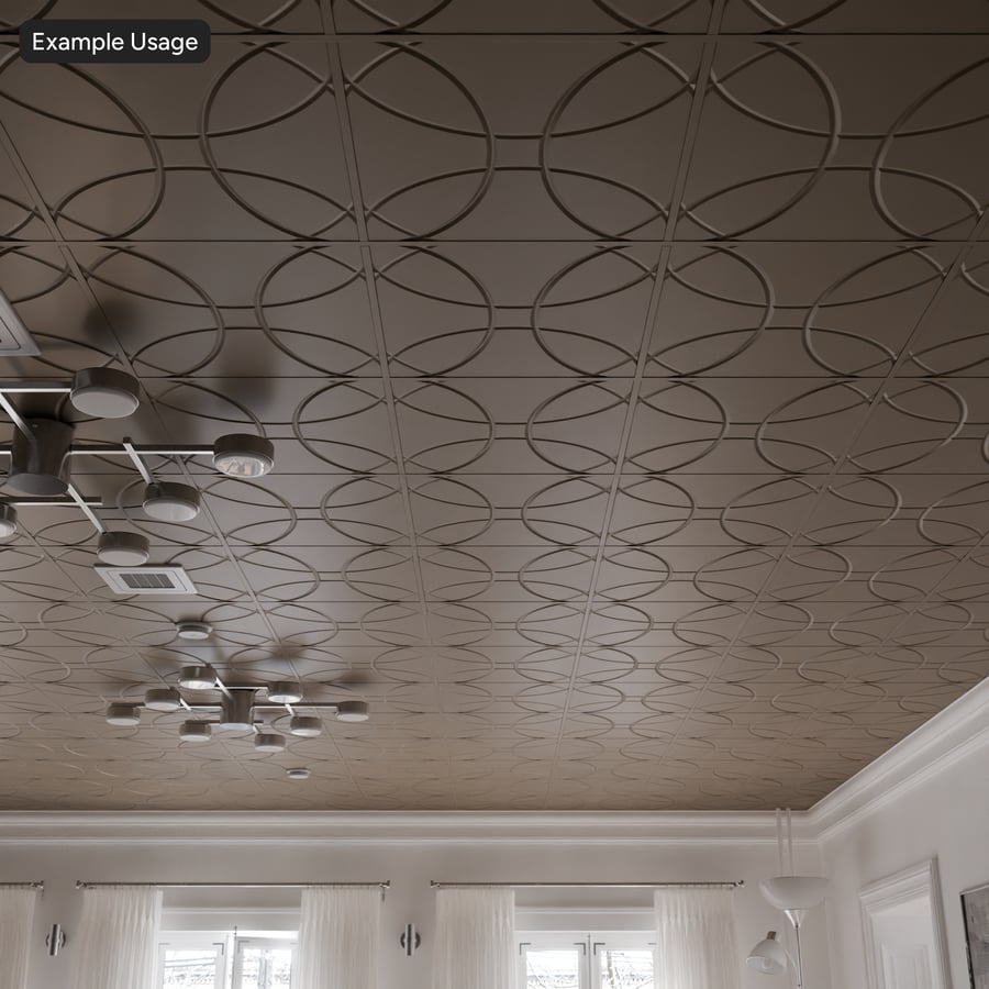 Dalle de vinyle à motifs géométriques, texture de plafond, crème