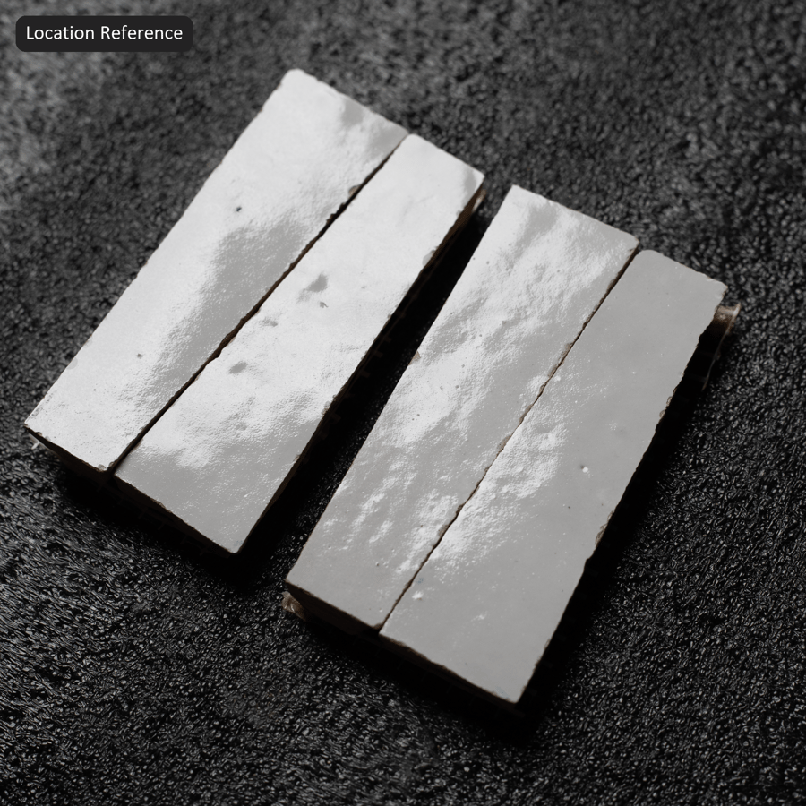 Staplad trapetsformad Zellige Matte Tile Texture, vit