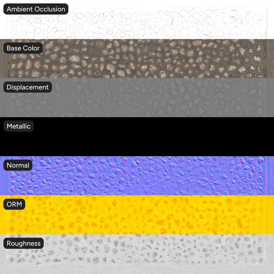 Worn Studded Cobblestone Paver Texture