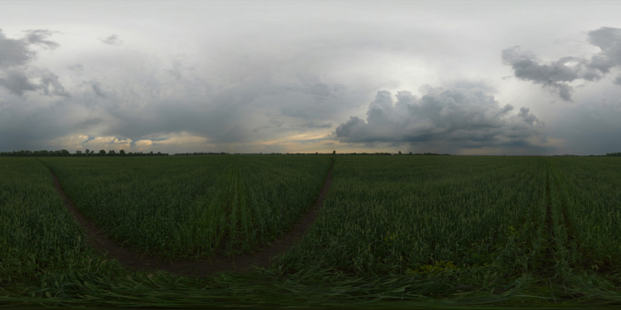 Cloudy Overcast Afternoon Field Outdoor Sky HDRI