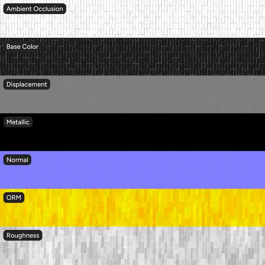 Trapezoidal Zellige Matte Tile Texture, Black