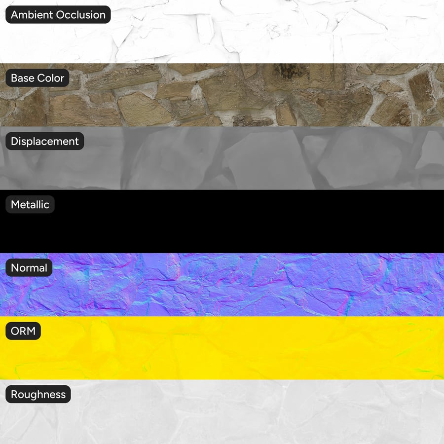 Texture Tường Đá Vụn Vữa Thô