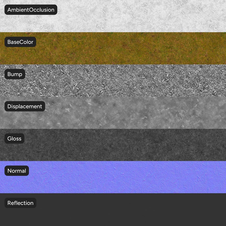 Textura de pinhas e relva