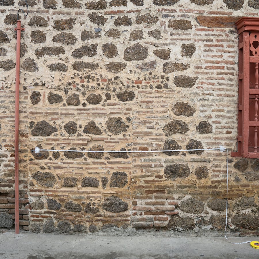 Layered Brick and Rubble Wall Texture, Beige