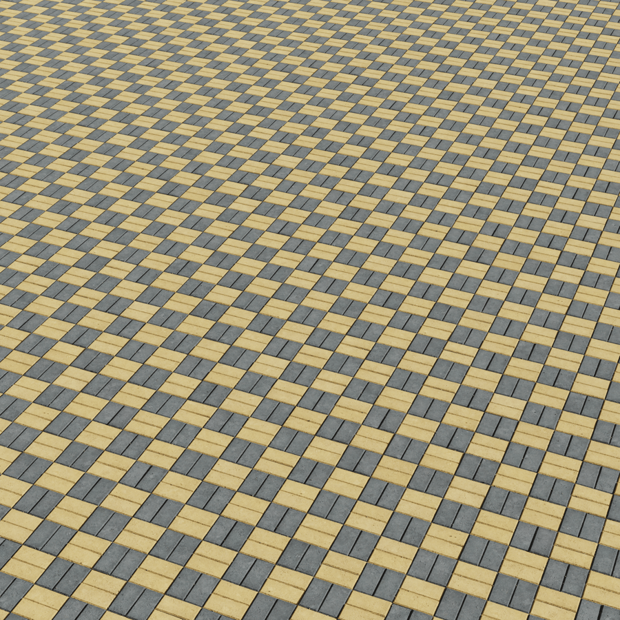 Basketweave Checkerboard Concrete Paving Texture, Yellow