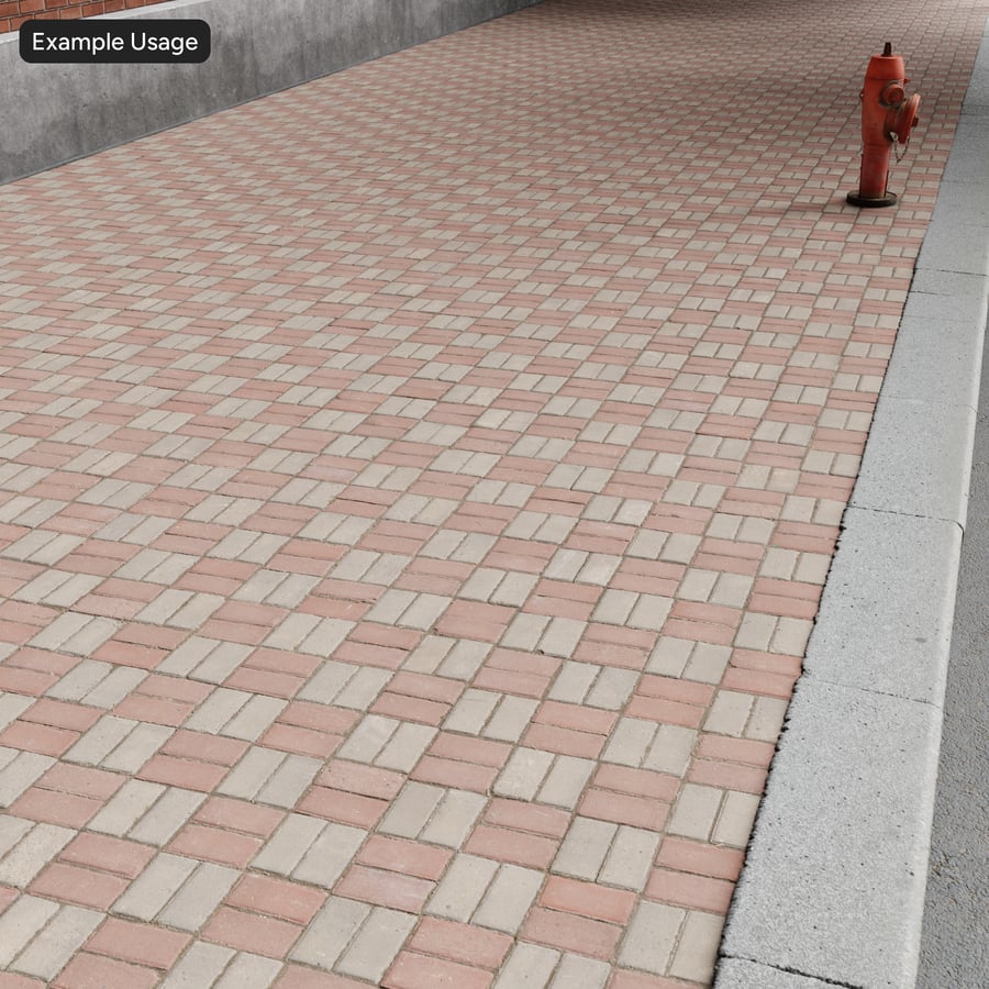 Dirty Basketweave Paver Texture, Checkerboard