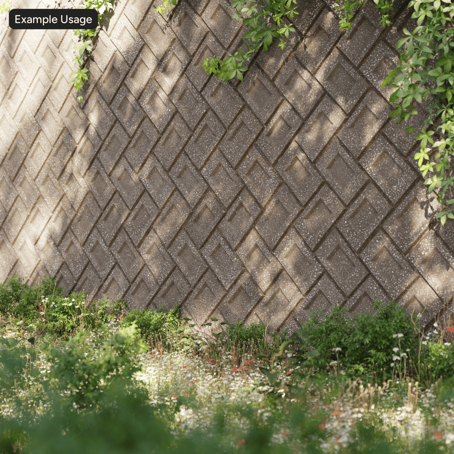 スタンプ骨材ヘリンボーン擁壁コンクリートの質感