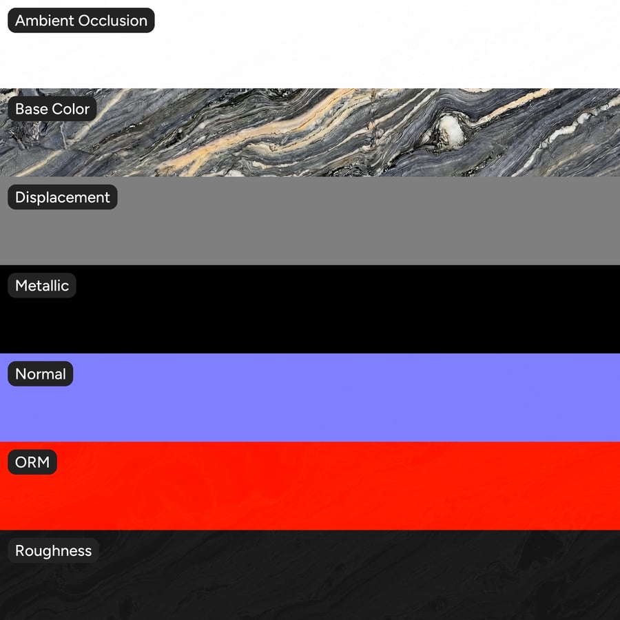 Textura leštěného exotického křemence, antracitová a okrová