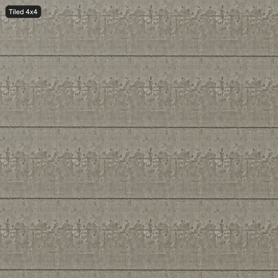 Стара текстура підпірної стіни з бетонних панелей, вкритих водоростями