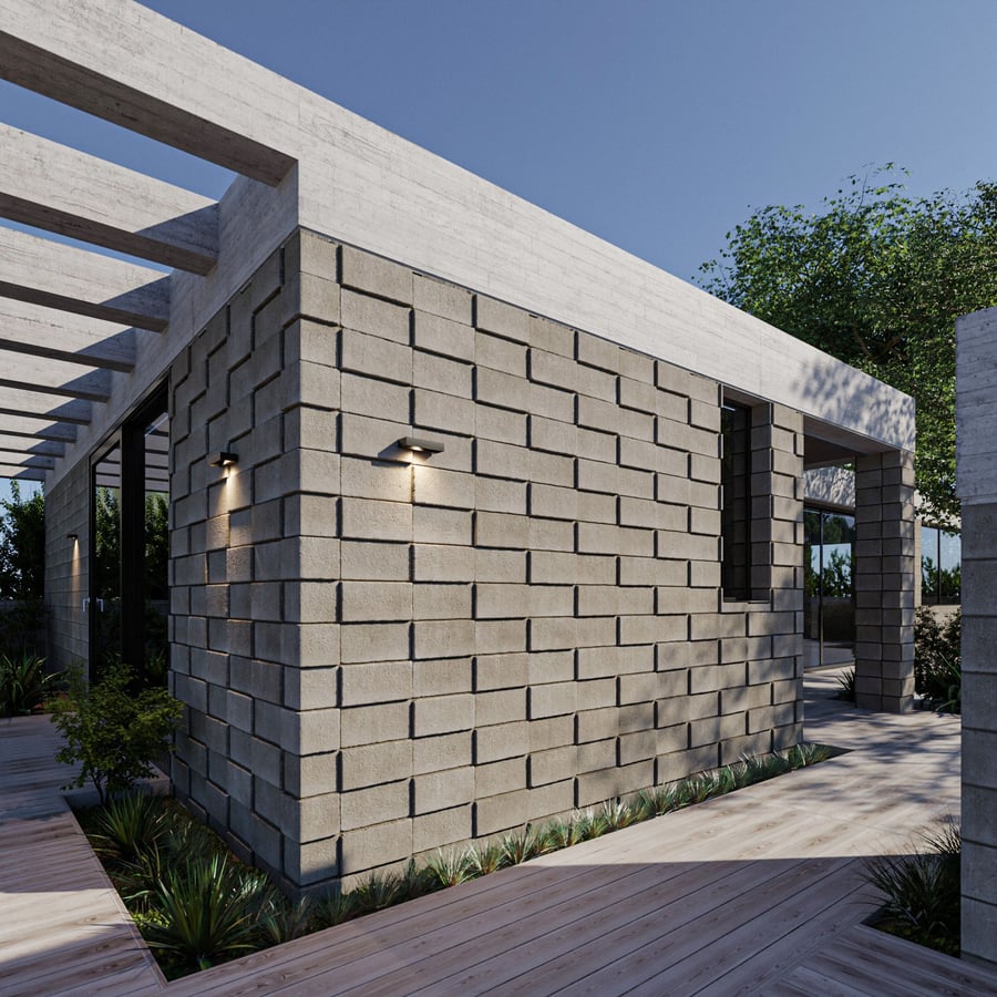 Checkerboard Concrete Block Texture