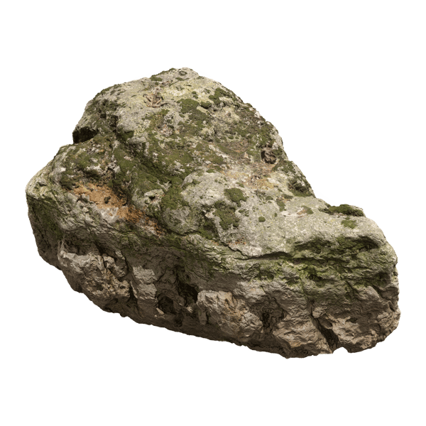 Mossy Rippled Large Rock Boulder μοντέλο